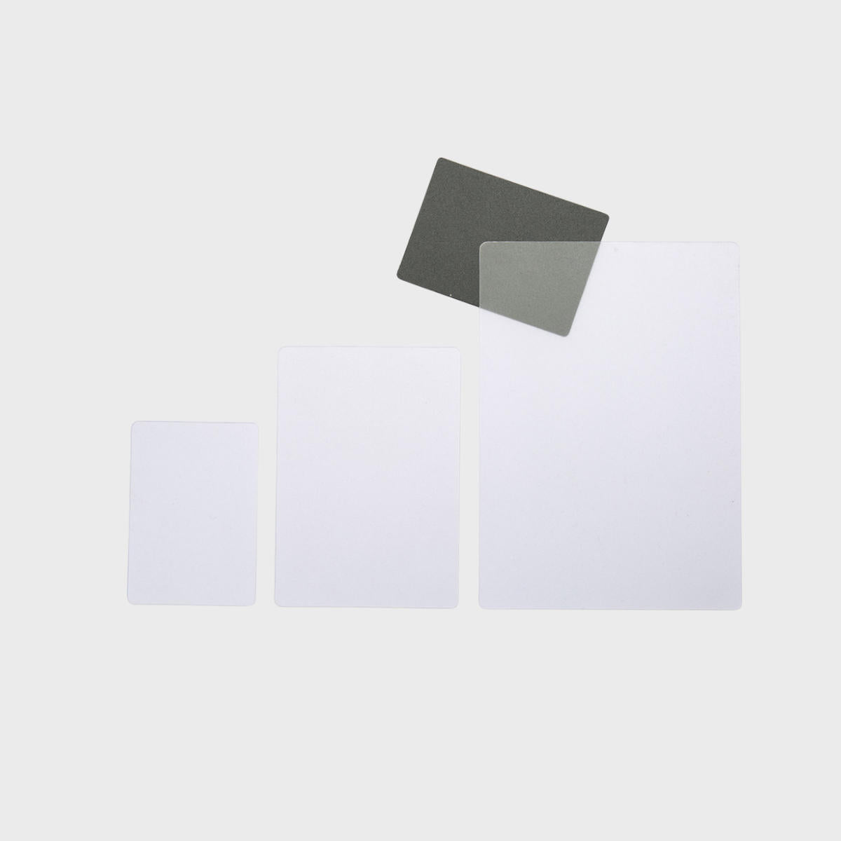 Reversible frosted signage tags with a clean surface for visible retail messaging.