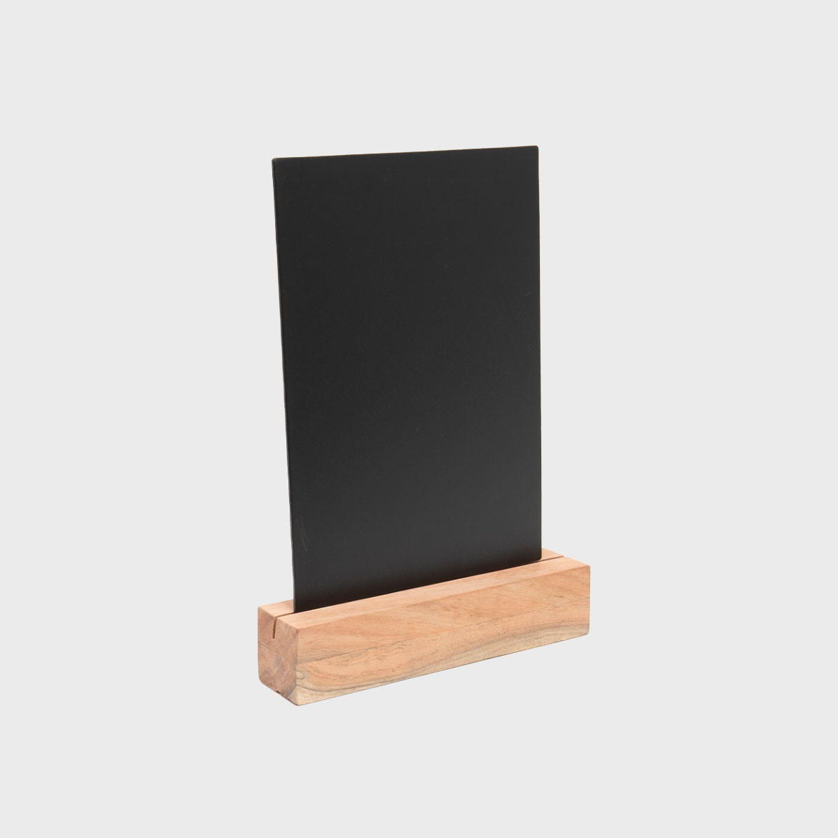 Acacia chalkboard stand - 3mm slot with a clean surface for visible retail messaging.