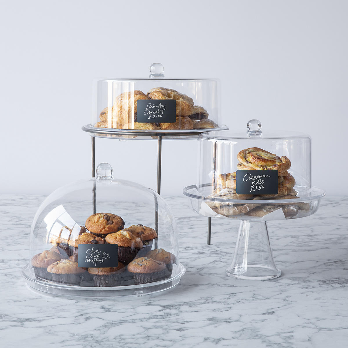 Small rectangular self-adhesive chalkboards with a clean surface for visible retail messaging.