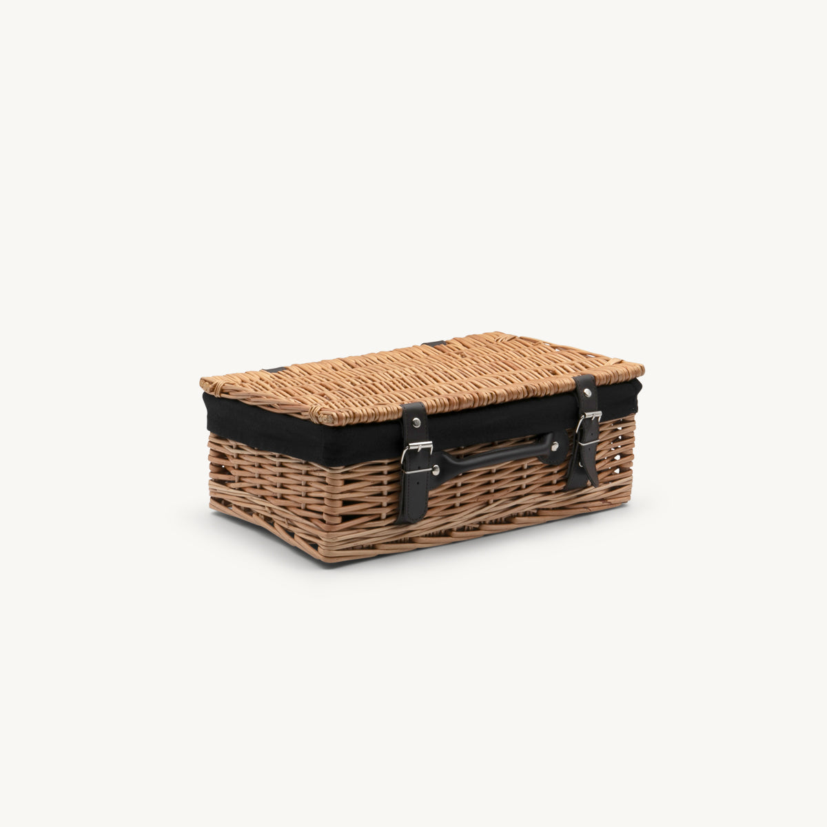 14inch Natural Wicker Hampers with Black Liner (pk 1) WK14BL