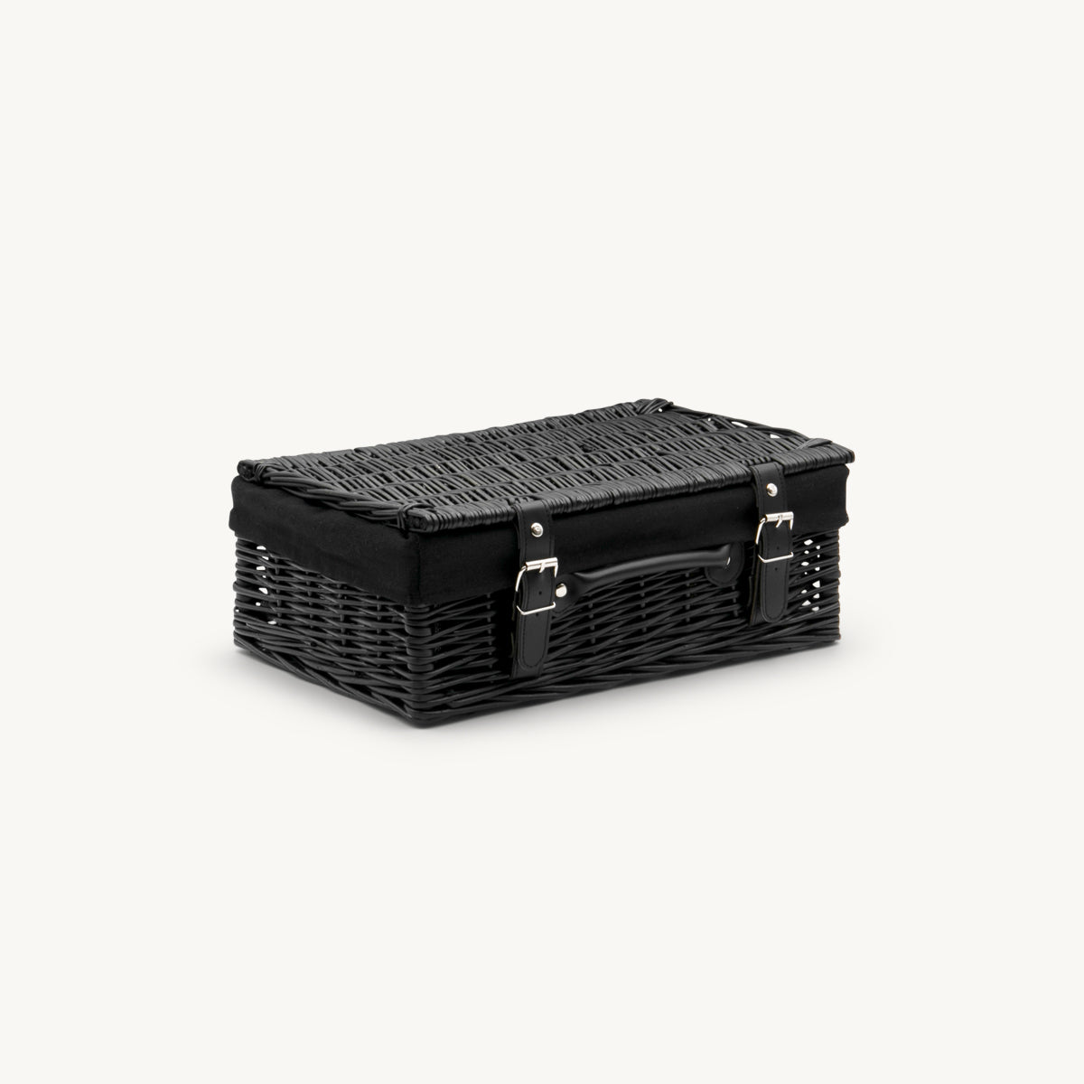 14inch Black Wicker Hampers with Black Liner (pk 1) WBK14BL