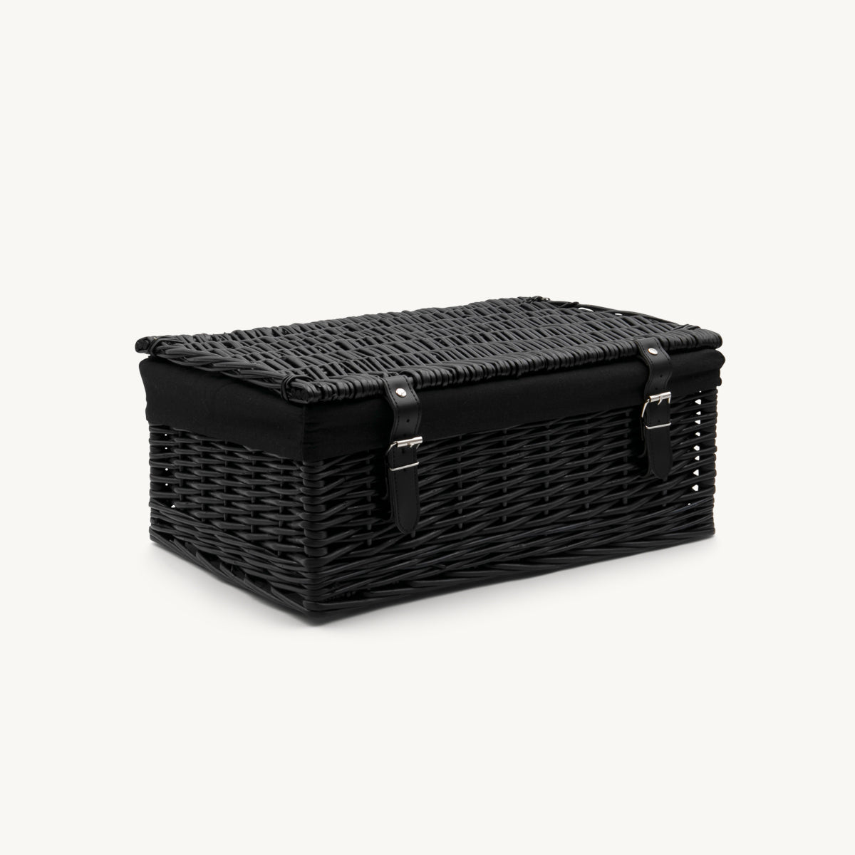 18inch Black Wicker Hampers with Black Liners (pk 1) WBK18BL