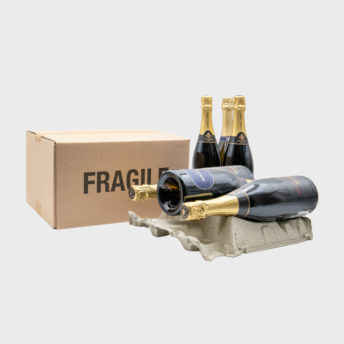 6 bottle reversible pulp divider tray with shipping outer