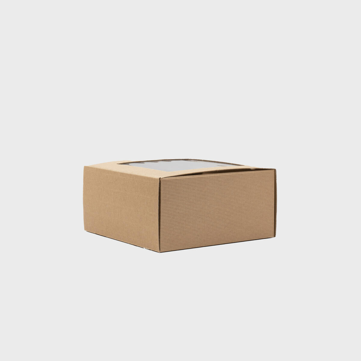 Fluted square gift box with window