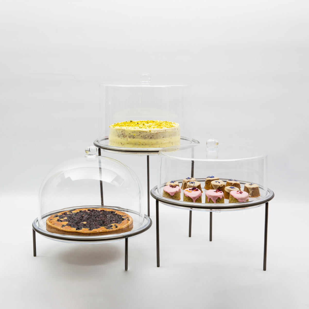 180mm High Patience Flat Cake Dome with Base