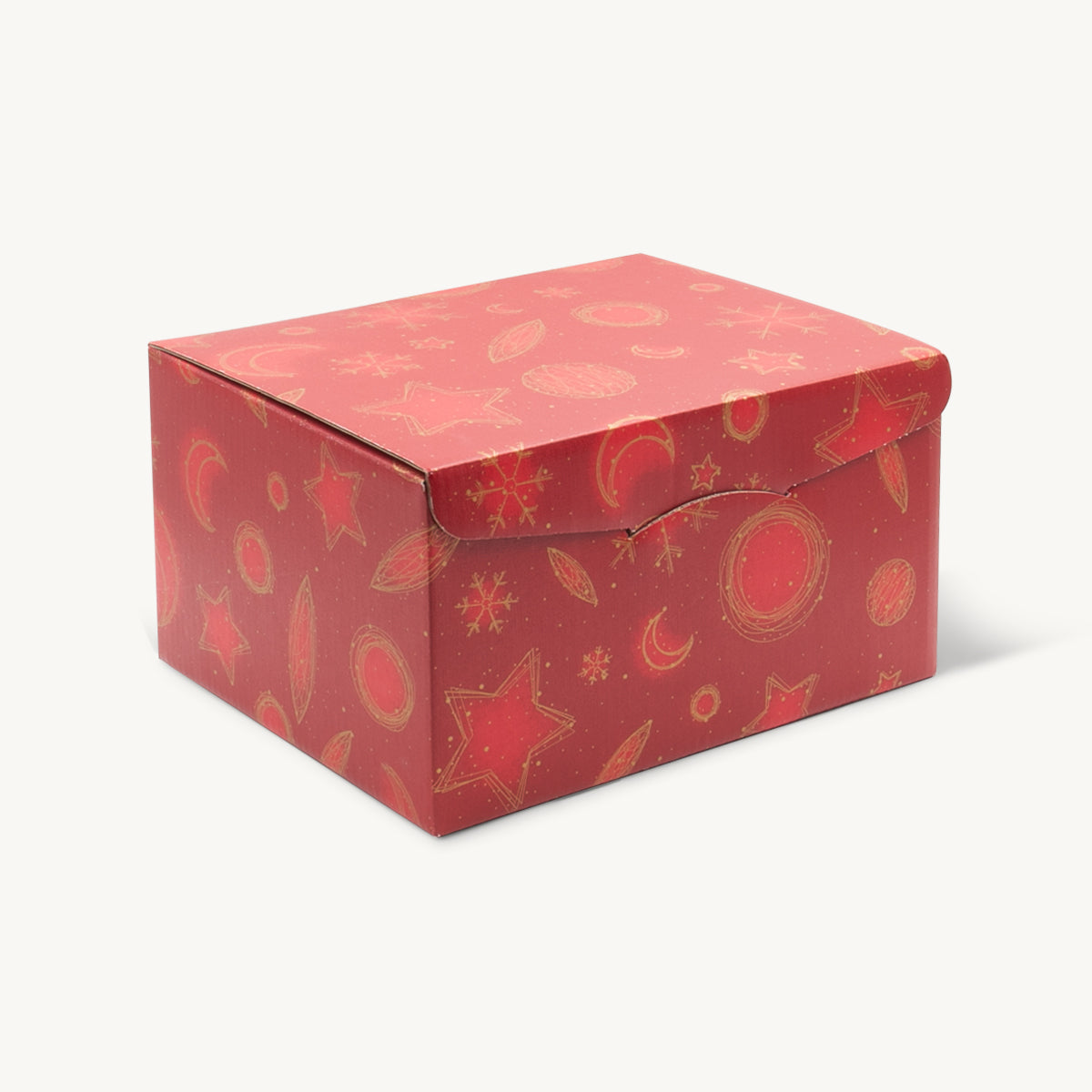 6 bottle red snowflake front opening stacked gift box