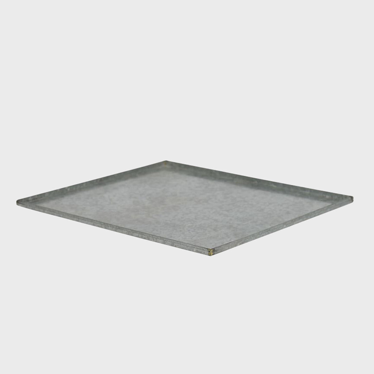 A metal serving platter displayed against a white background.