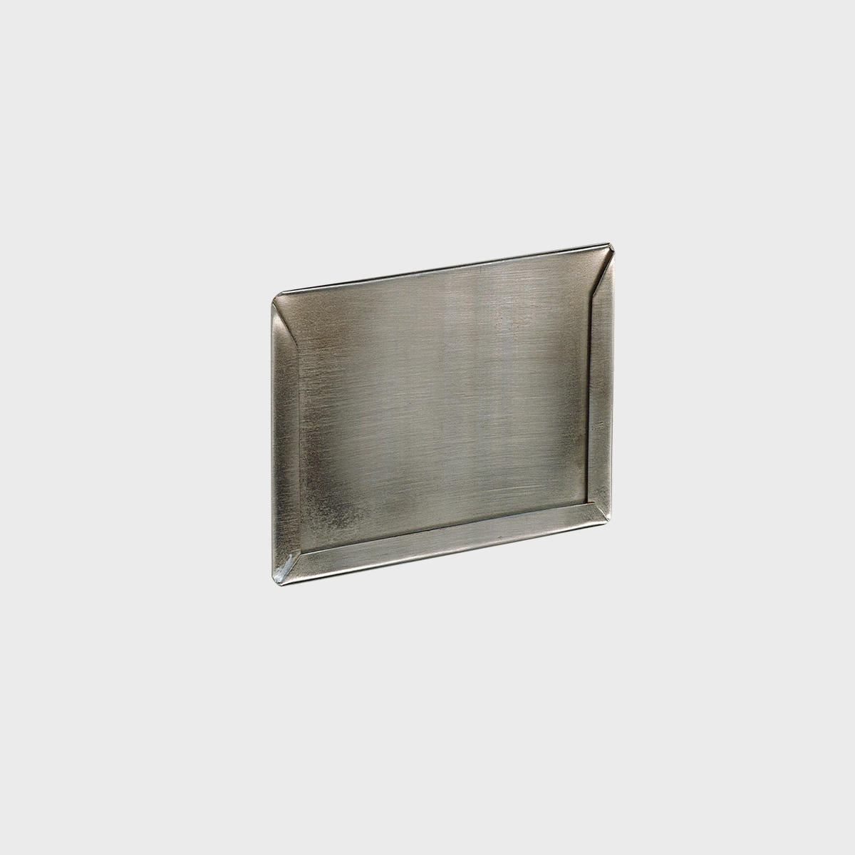 A self-adhesive silver card holder with a textured surface, designed for attaching to various surfaces.