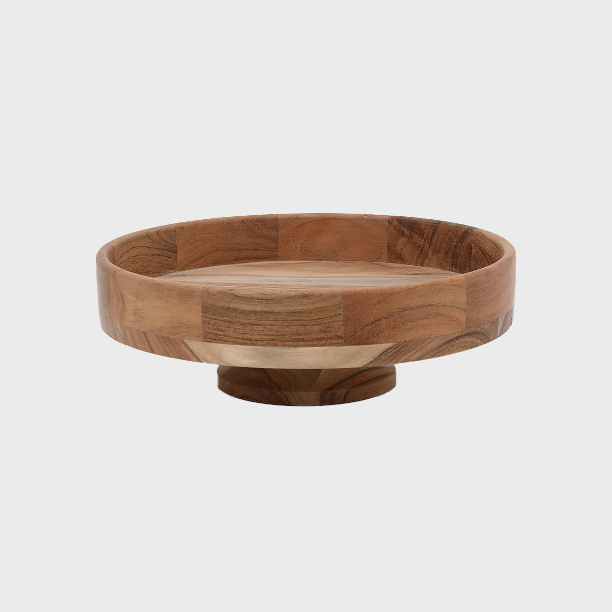 Acacia wood footed bowl