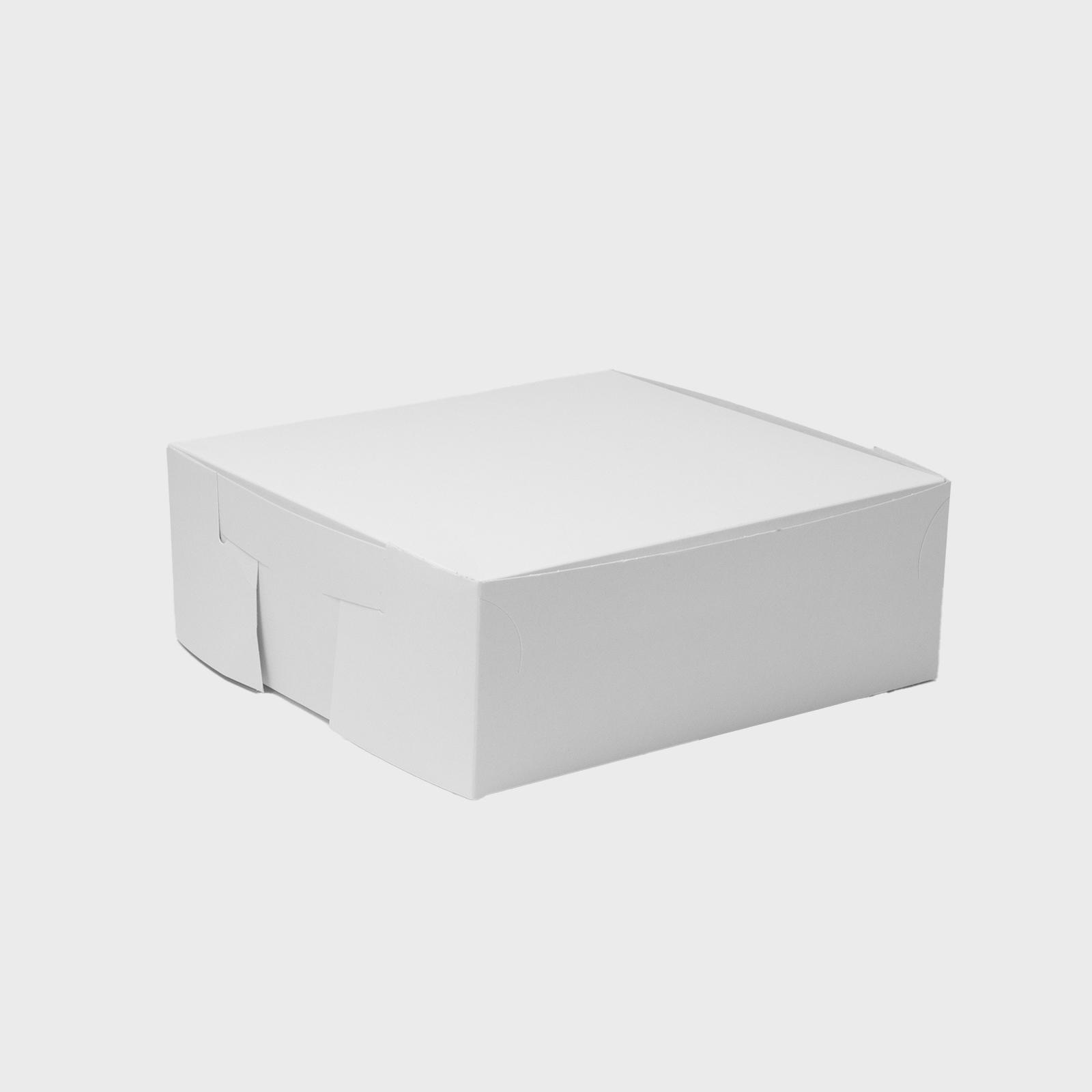 stacked white rectangular cardboard bakery box.