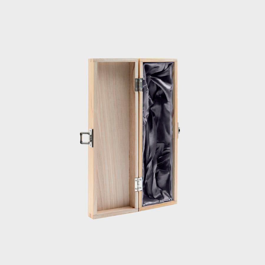1 Bottle hinged wooden wine box with silk lining