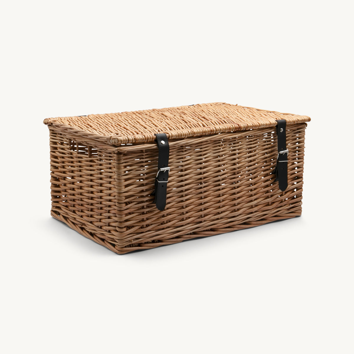 24 inch natural wicker hamper hand-woven from natural split-wicker.