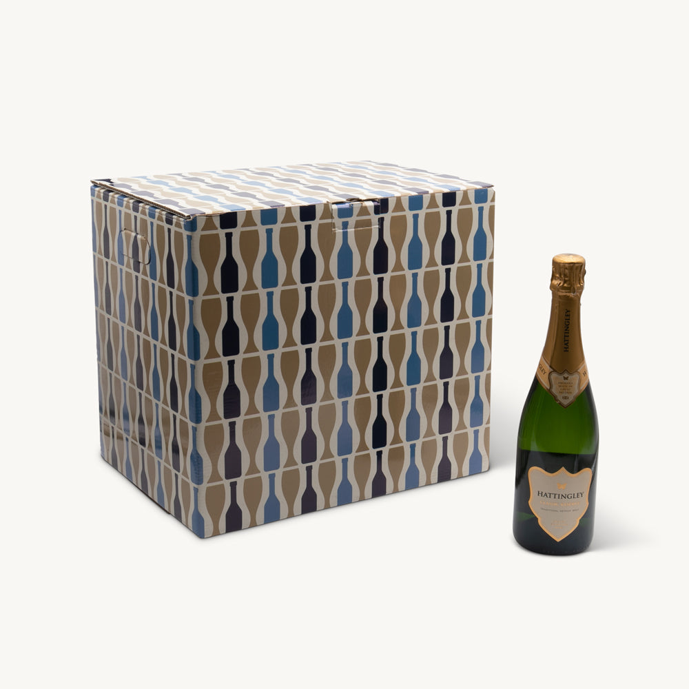 12 bottle retro print gift box from high-density rigid paperboard.