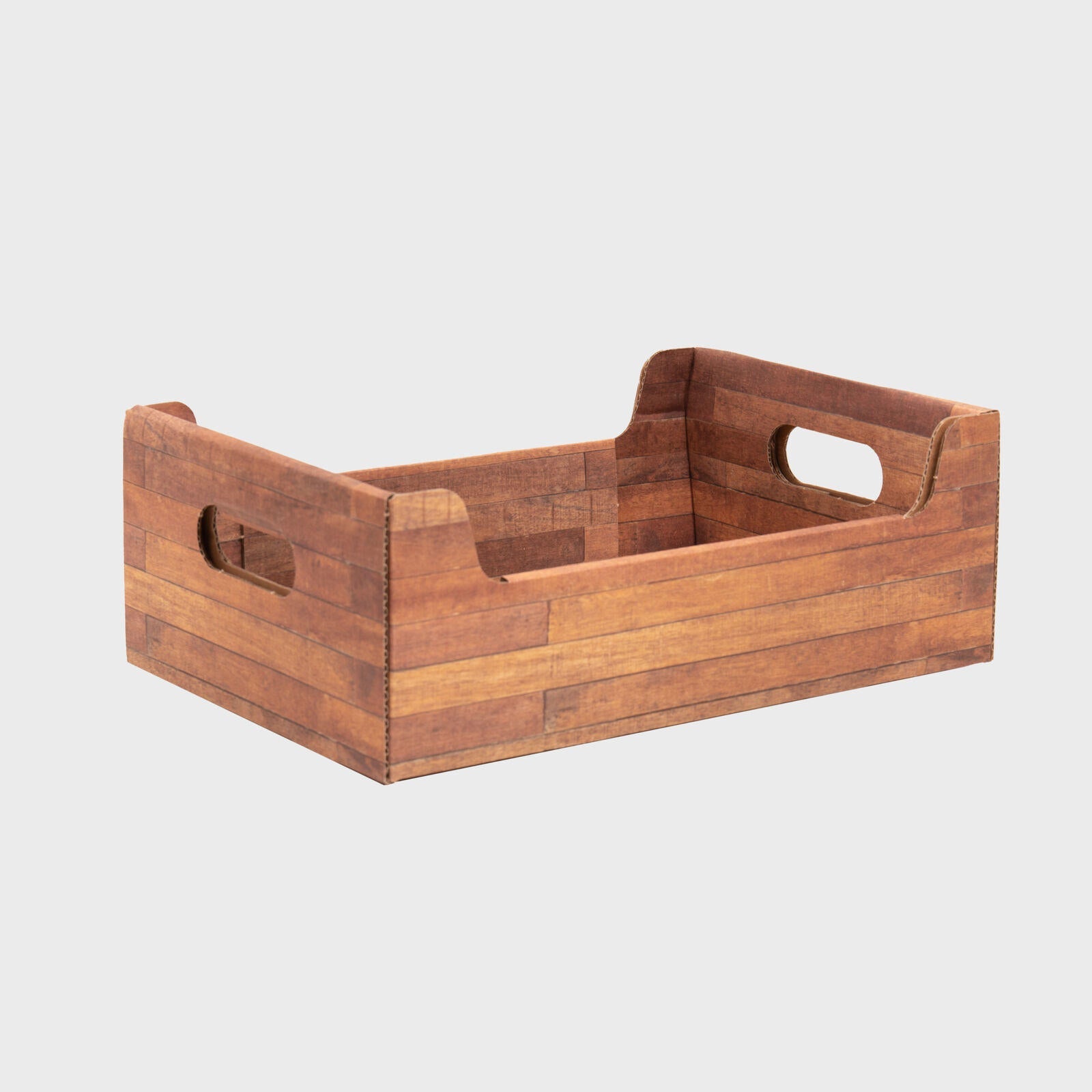 Wood effect card crate.