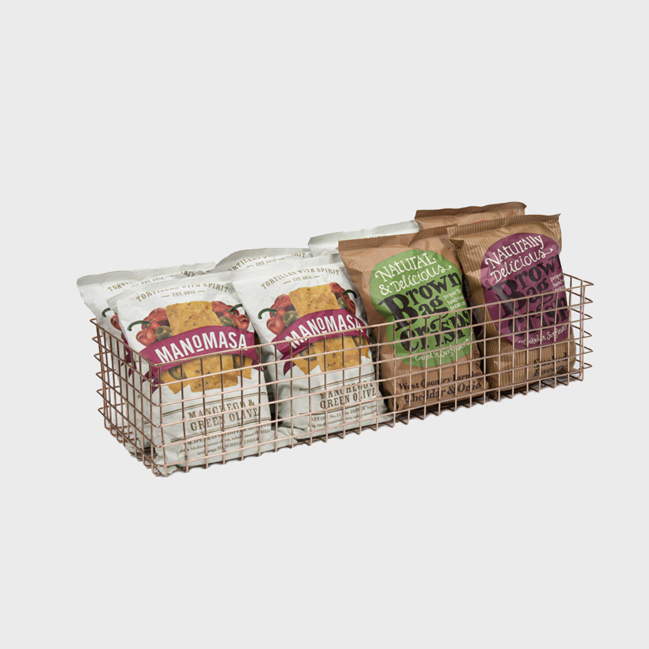 BRIX deep copper wire basket featuring a heavy-duty modular geometric profile layout.