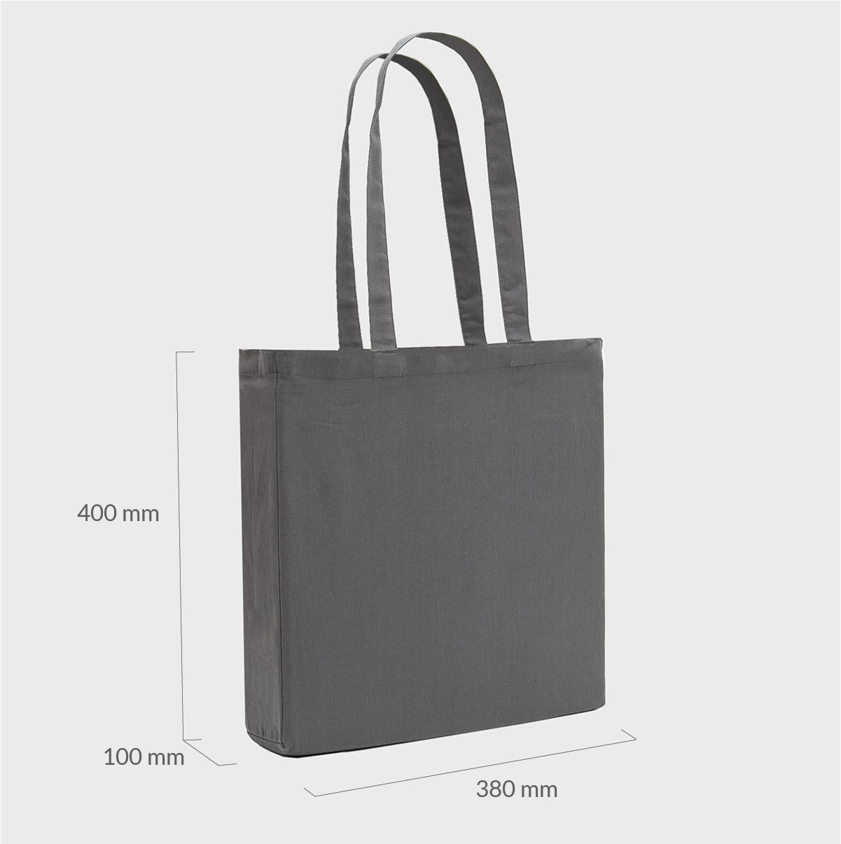 Grey 8oz recycled canvas bag with gusset.