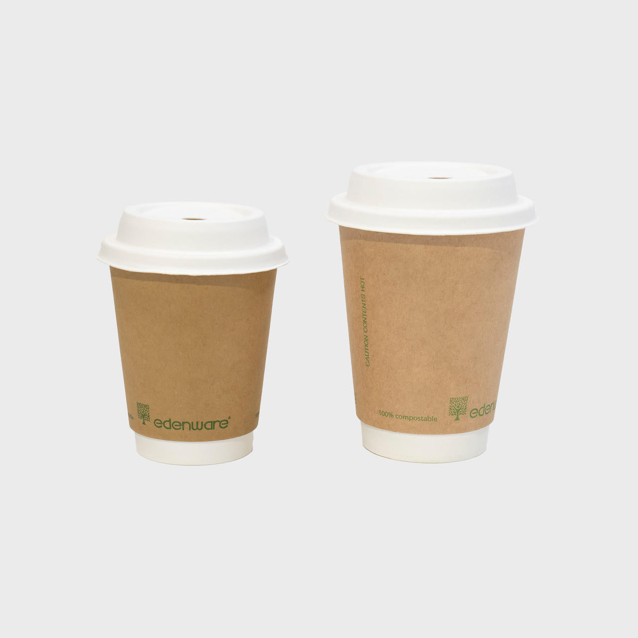 Double wall compostable coffee cups with eco-friendly, heat-resistant double-wall insulation.