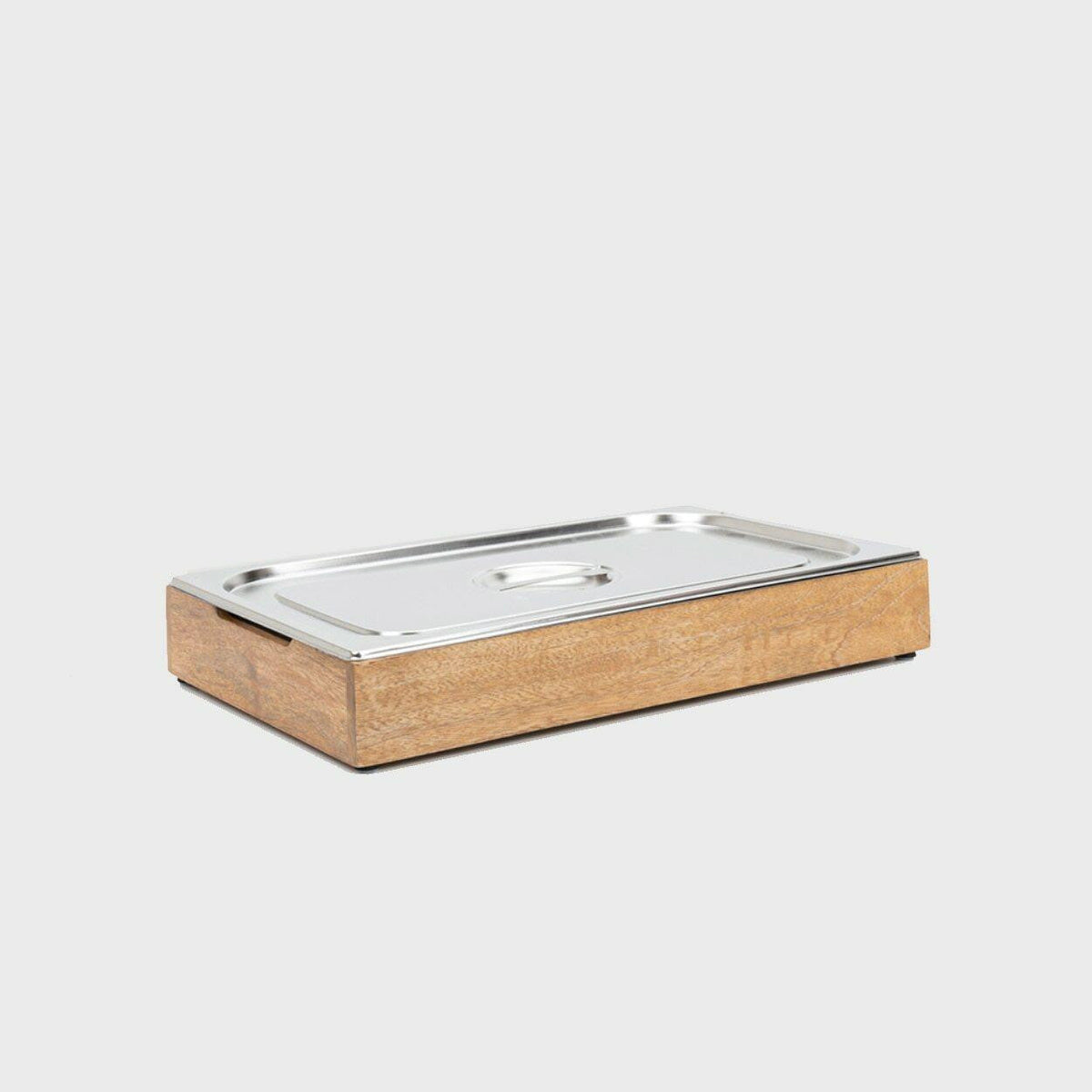 Clifton heat mango wood frame for gastro display.