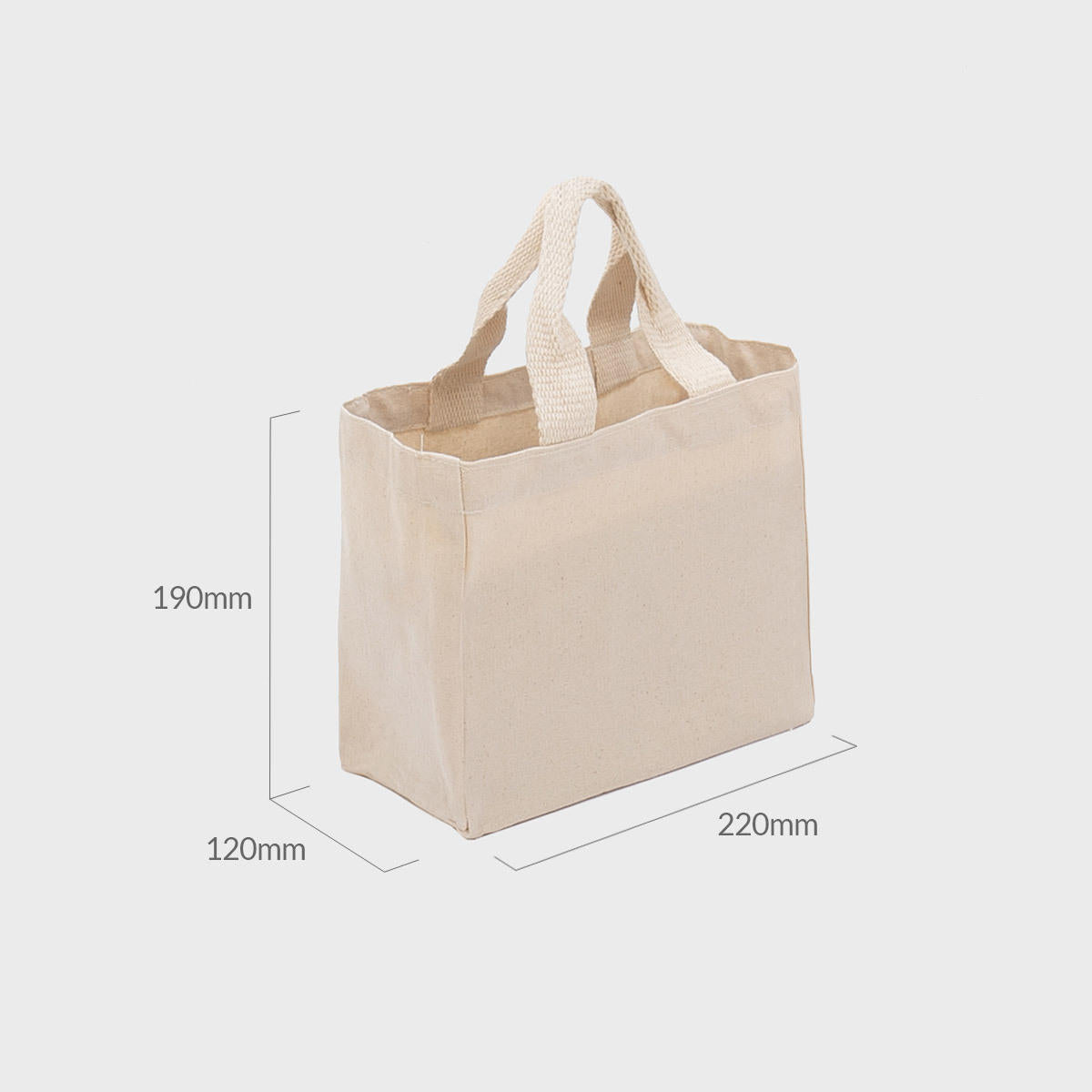Mini natural 10oz recycled cotton bag.