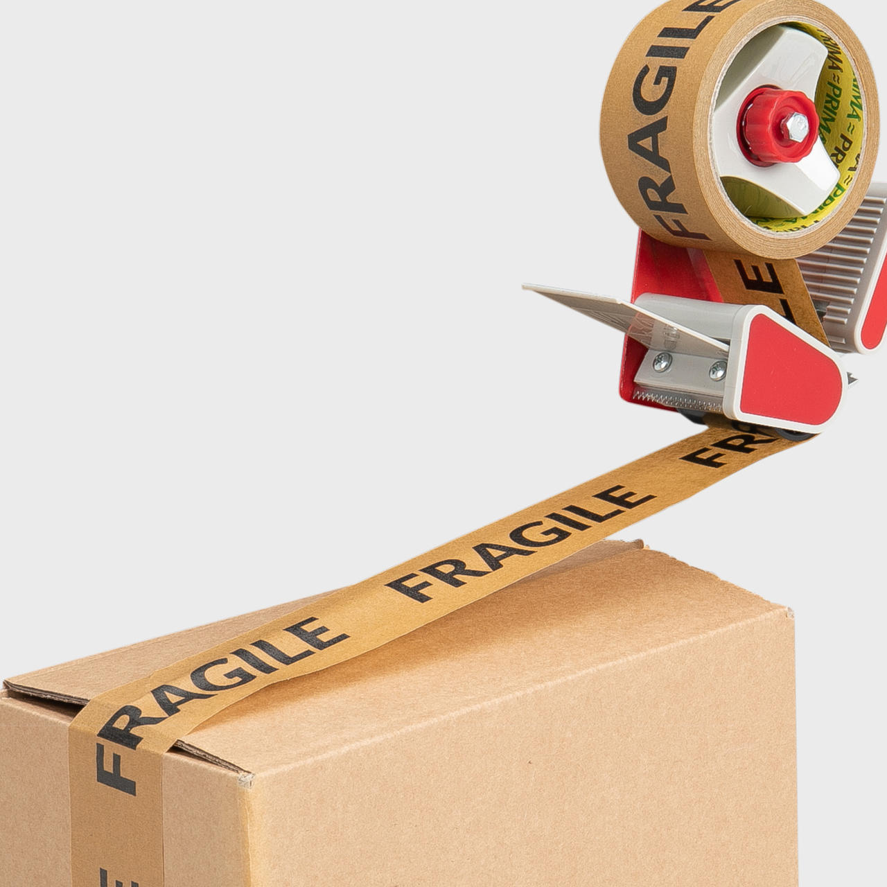 50mm Fragile kraft paper tape 50m with a high-quality finish used as a decorative accent.