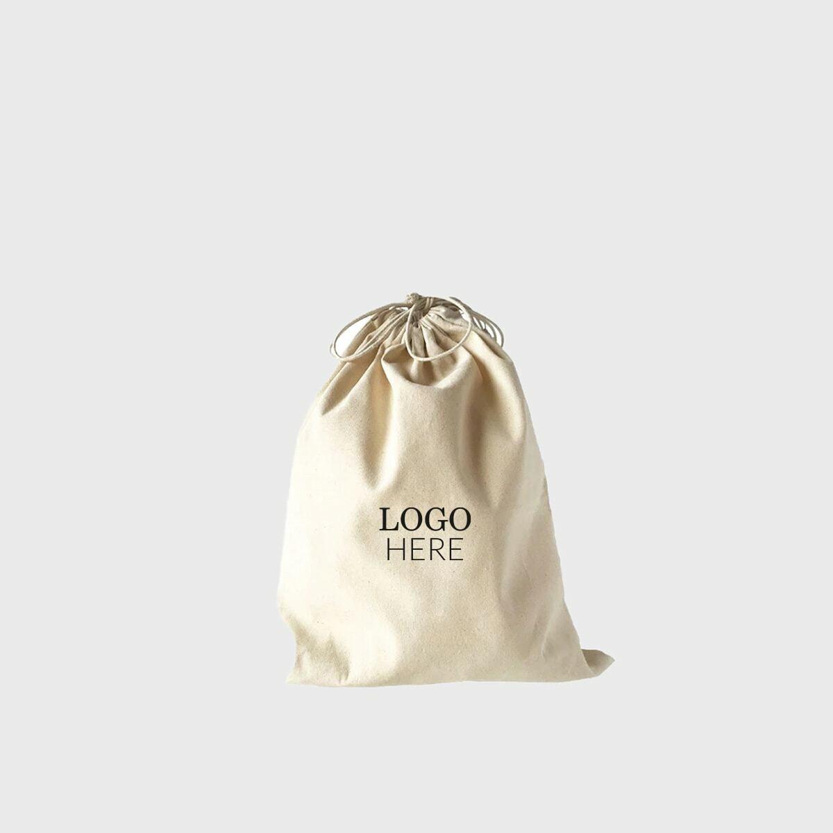 Extra small natural 5oz cotton drawstring sack.