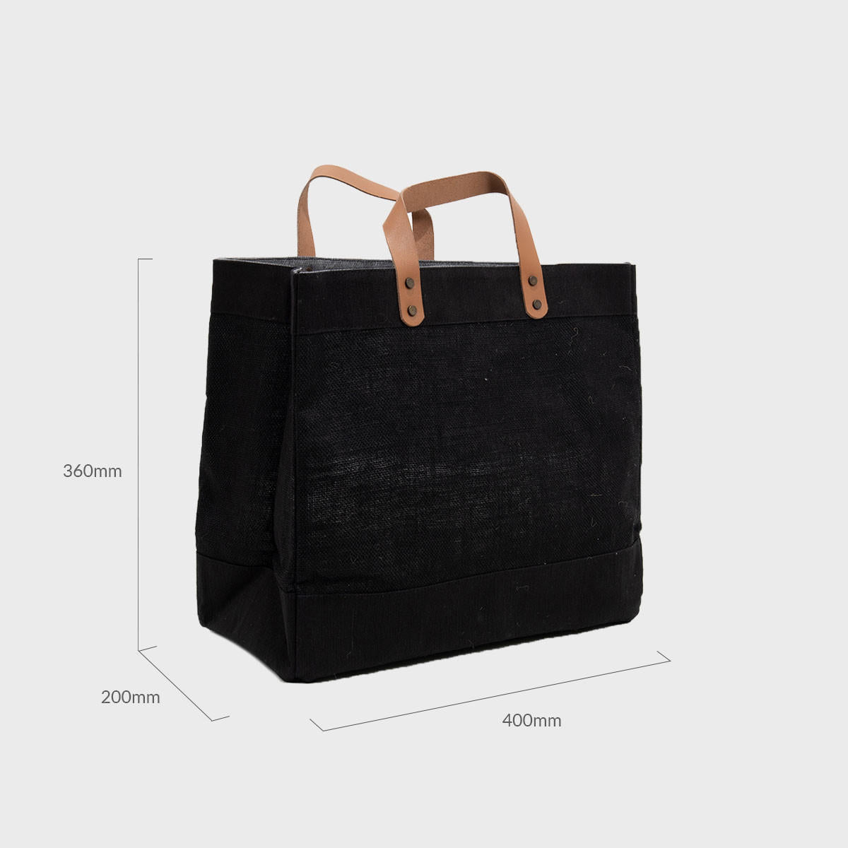 Large black jute market bag.