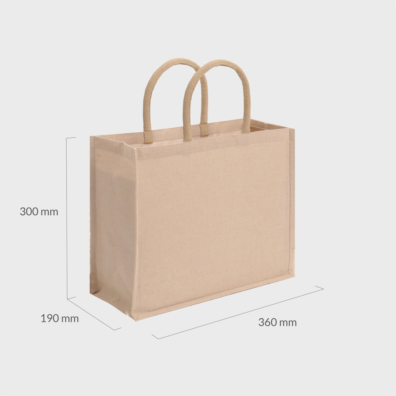 Medium natural juco bag with padded handles.