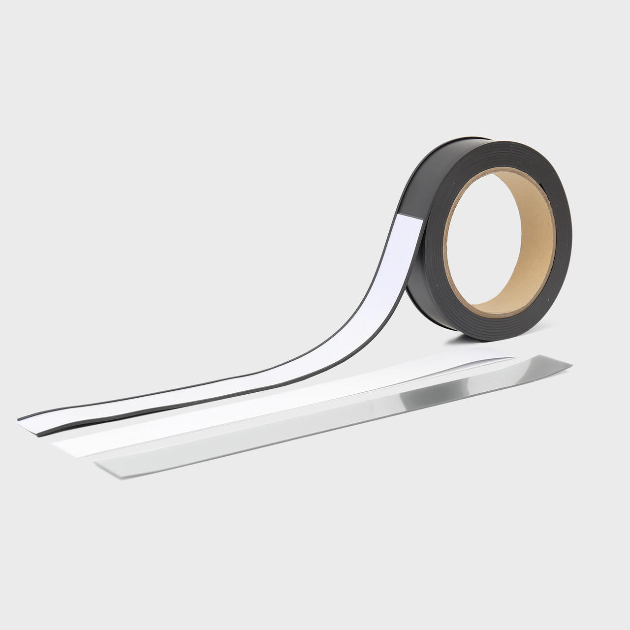 Magnetic shelf signage 5m roll with a clean surface for visible retail messaging.