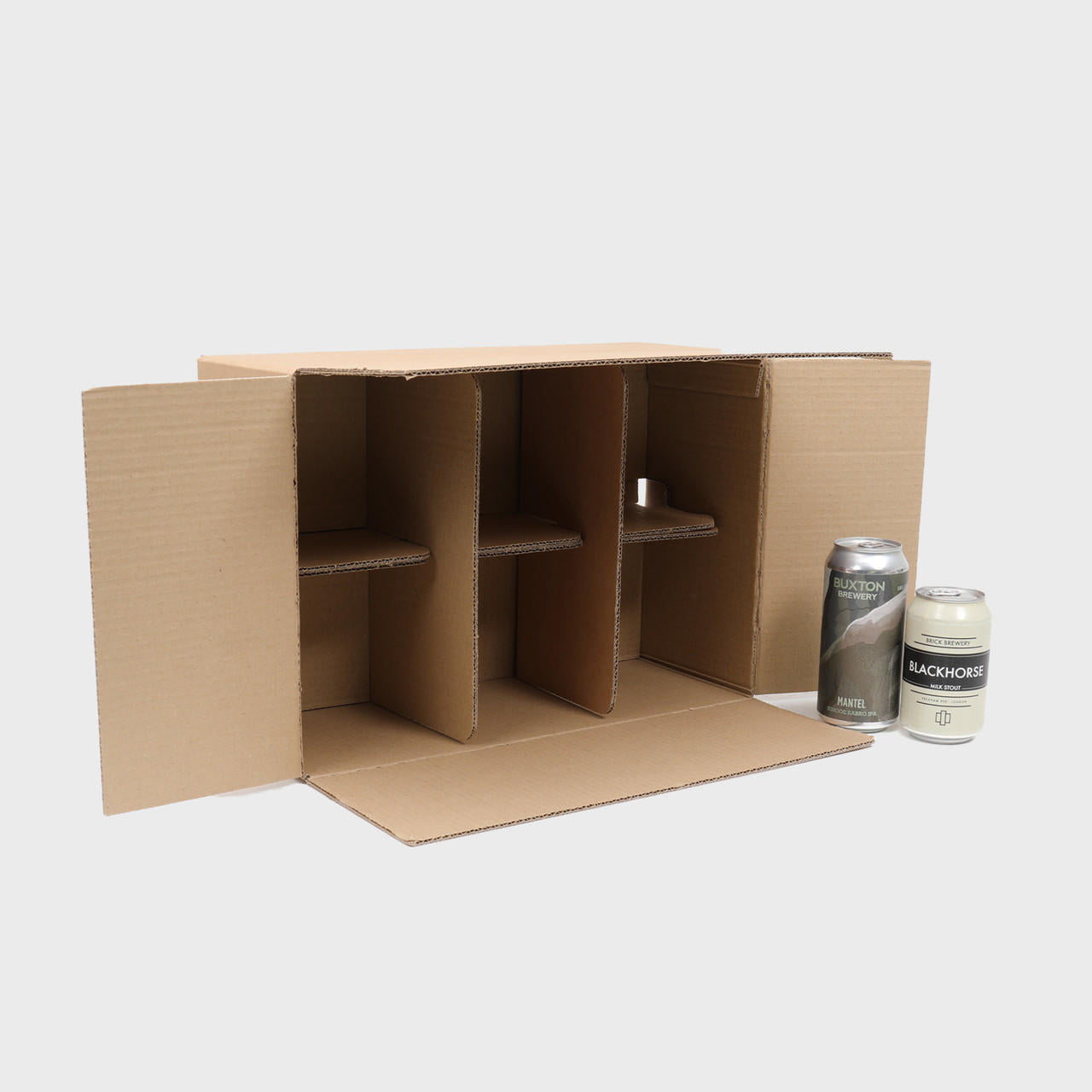 24 330/440ml Can shipping box from thick, impact-resistant inner for bottle security.