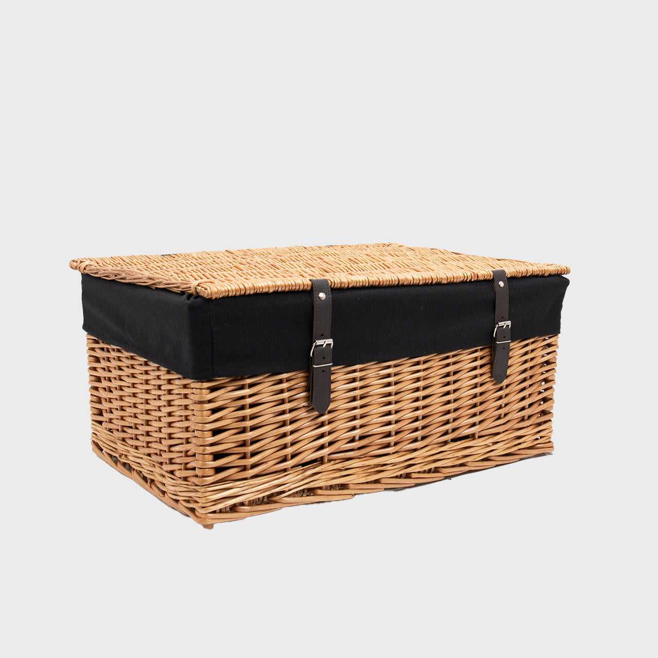 24 inch natural wicker hamper hand-woven from natural split-wicker.