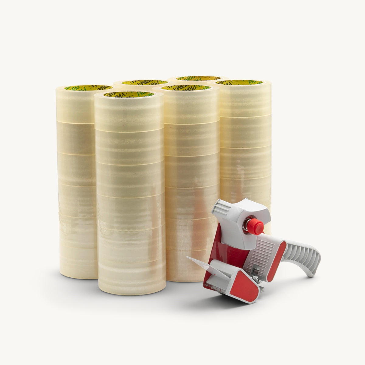 50mm Clear low noise packing tape 66m with a high-quality finish used as a decorative accent.