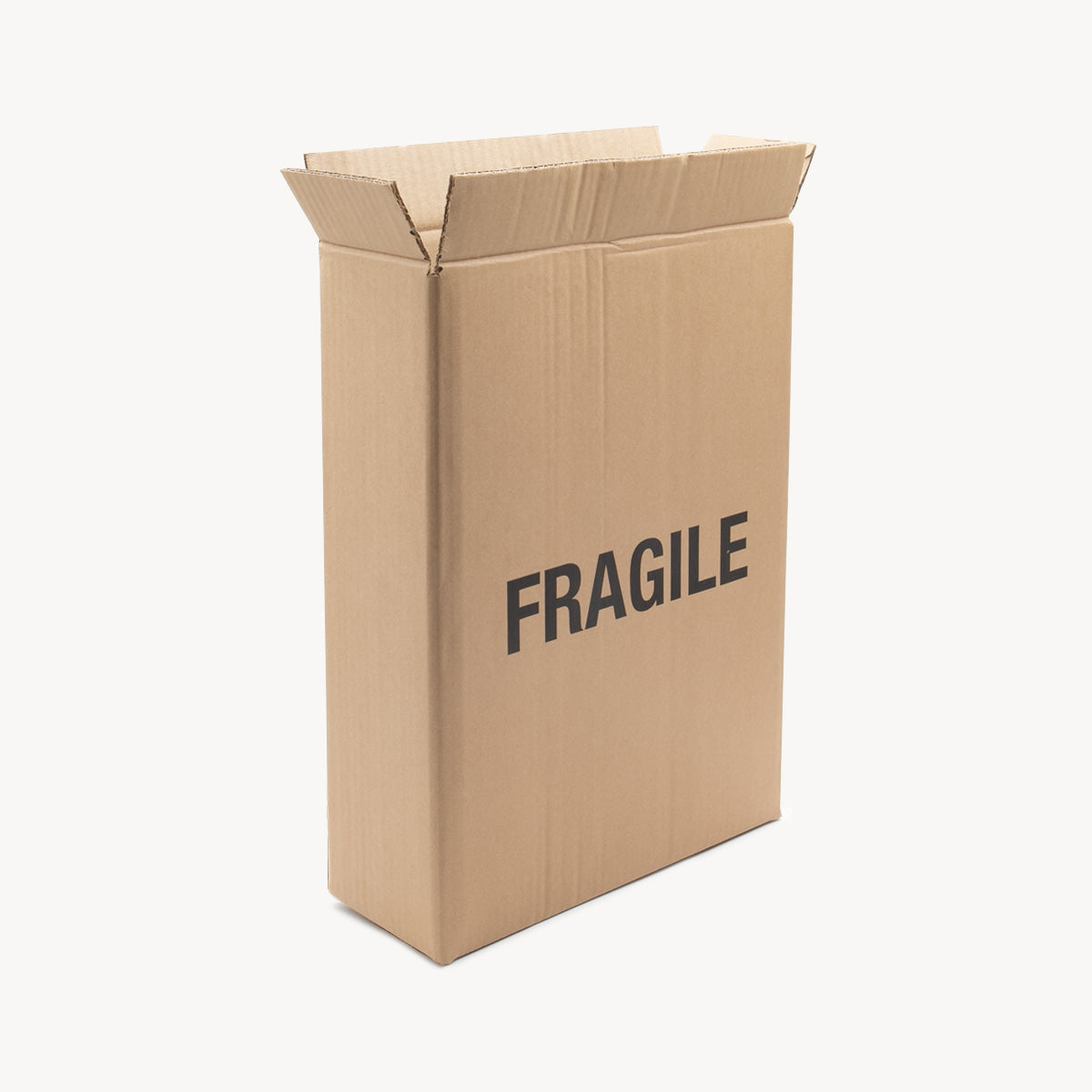 3 bottle carton protective outer made from robust corrugated cardboard for shock absorption.