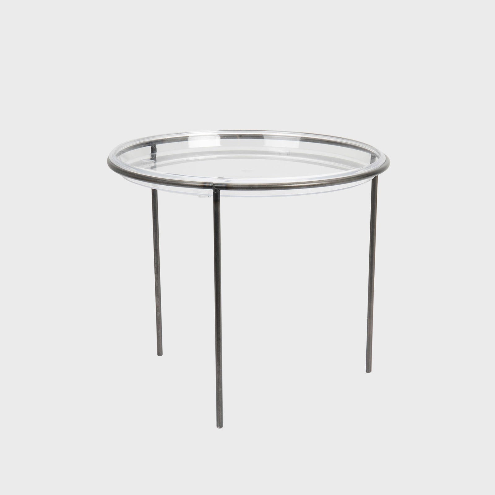 Matlock countertop stand with acrylic tray with structured, low-profile walls and open-top design.