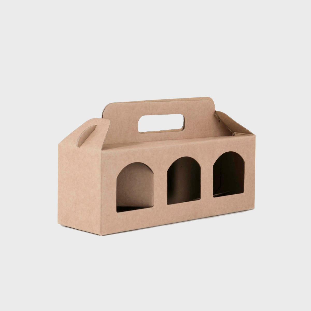 Jar gift box with windows 90mm tall from high-density rigid paperboard.
