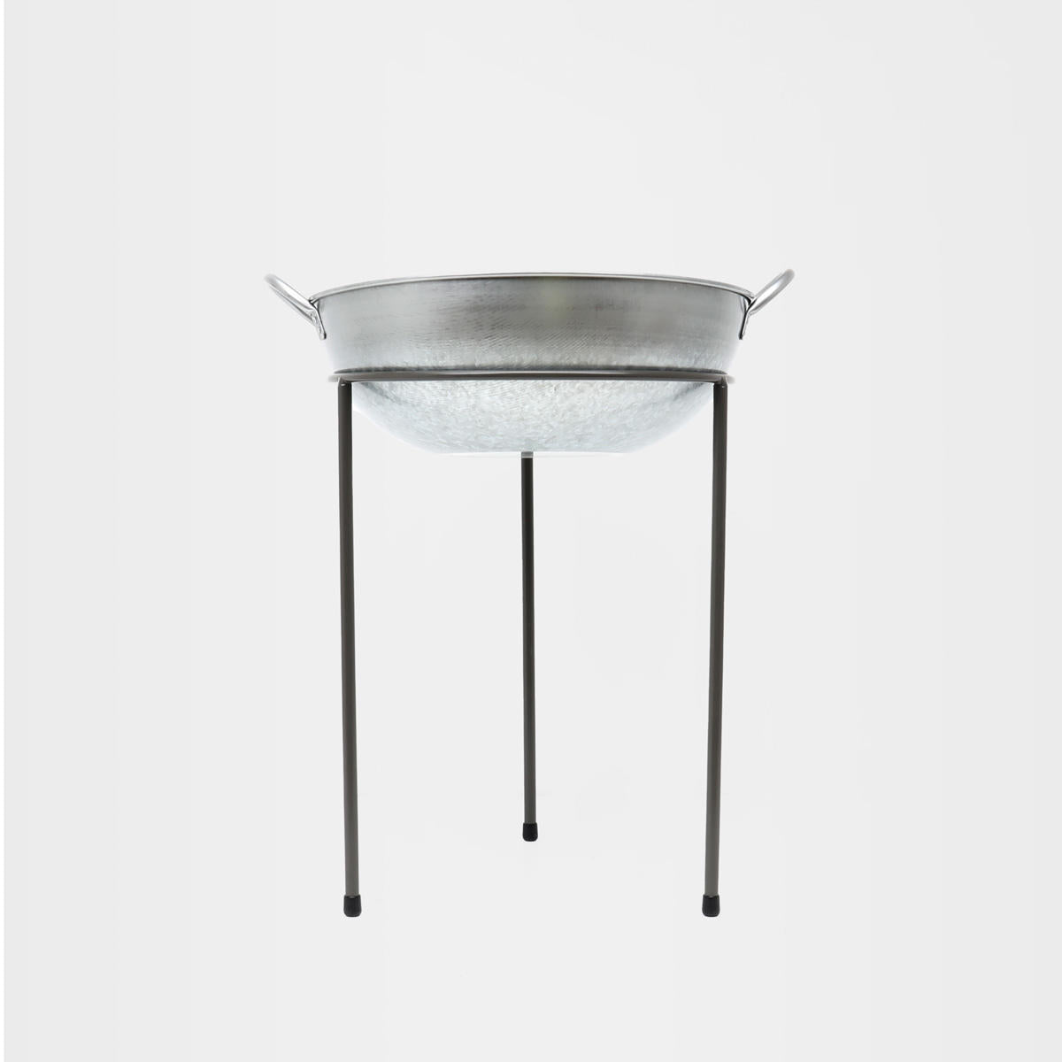 Matlock metal riser with exmouth galvanised metal bowl designed to add functional height and dimension.