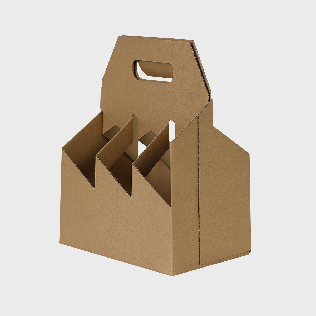 Bottle kraft carry crate with room for custom logo.
