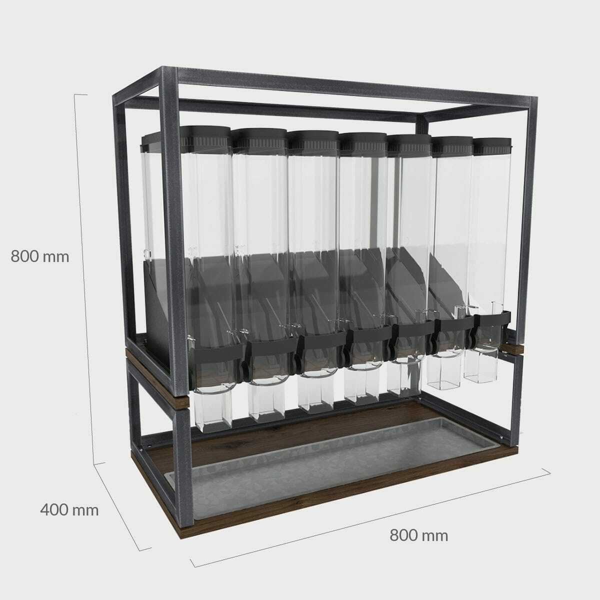 BRIX free standing gravity unit 800mm featuring a heavy-duty modular geometric profile layout.