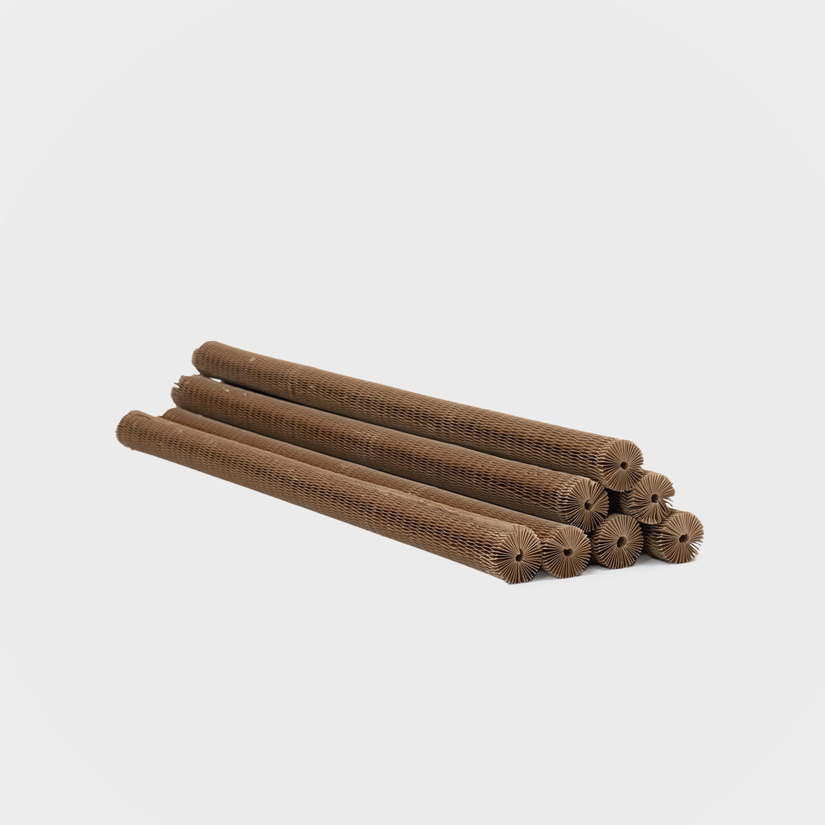 Honeycomb paper bottle protective sleeve made from robust corrugated cardboard for shock absorption.