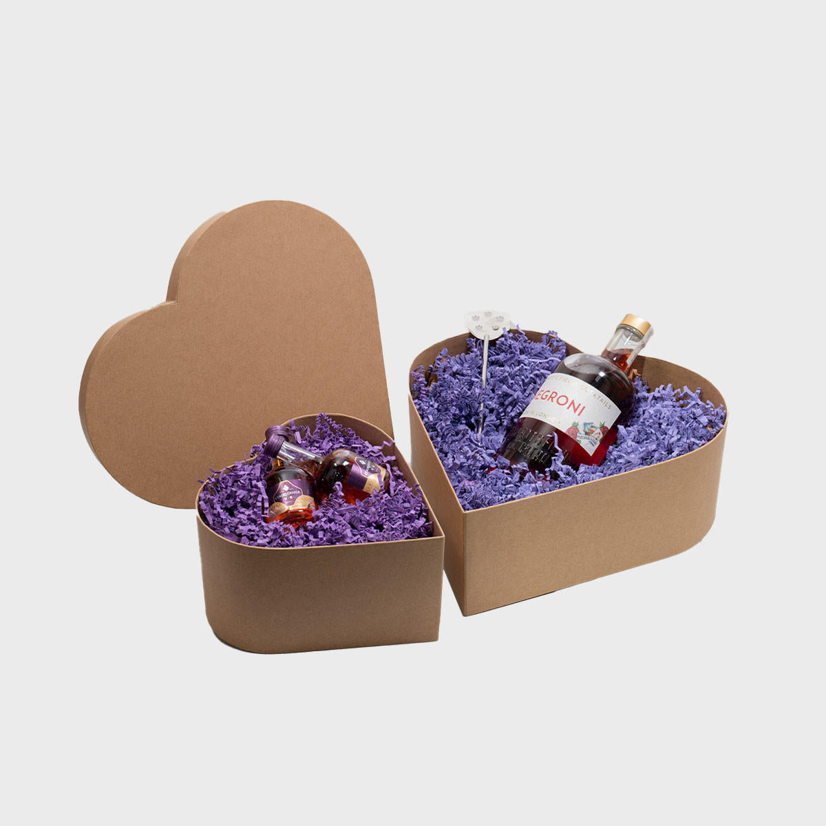 Kraft love heart gift box from high-density rigid paperboard.