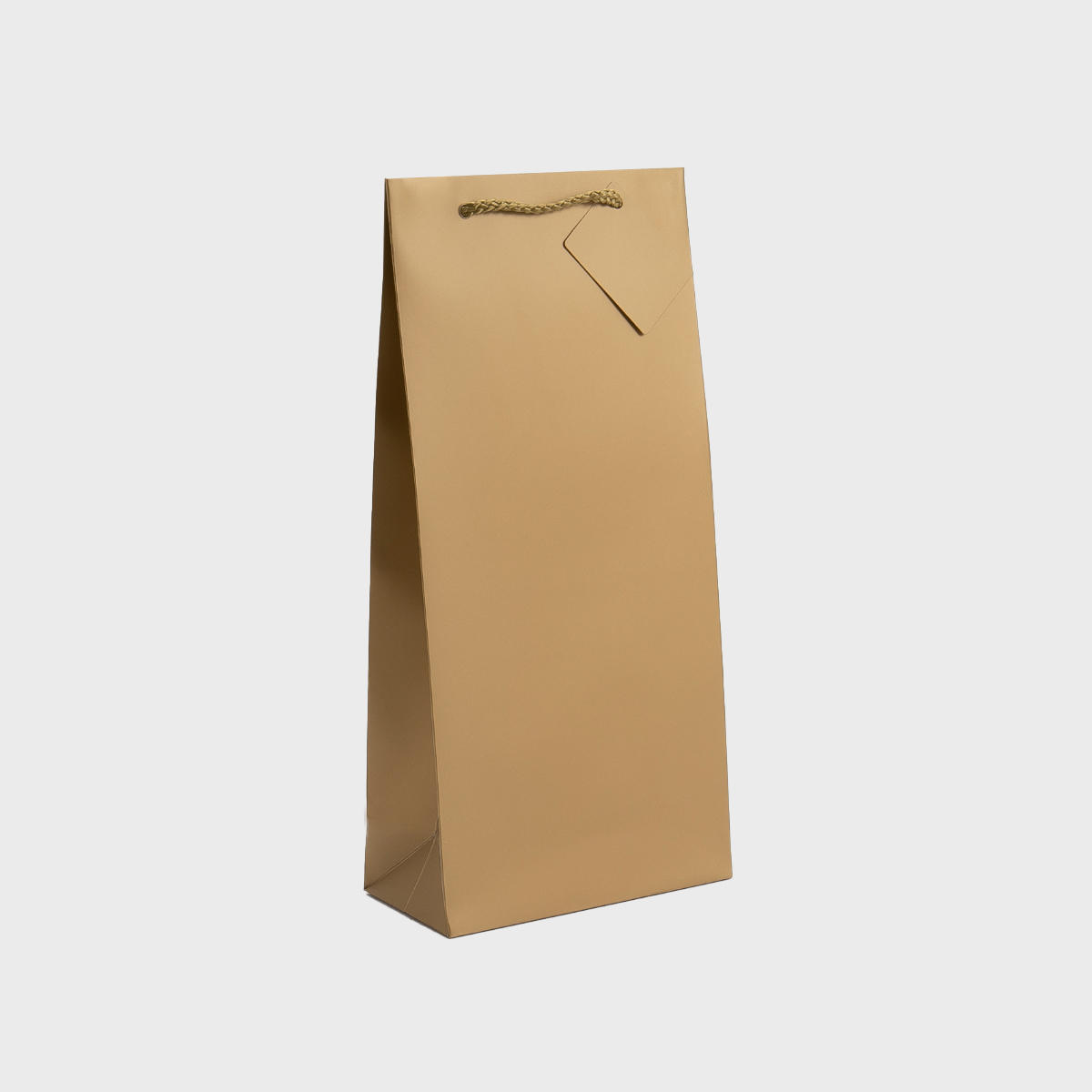 2 Bottle laminated paper gift bag featuring a patterned finish and heavy-duty handles.