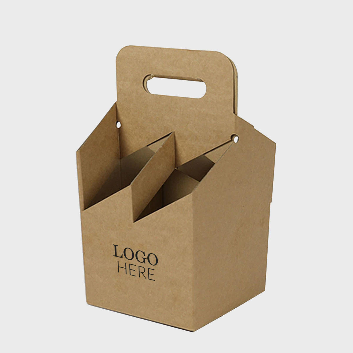 Bottle kraft carry crate with room for custom logo.