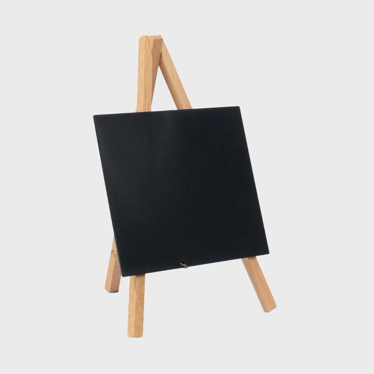 Mini-tripod chalkboard with a clean surface for visible retail messaging.