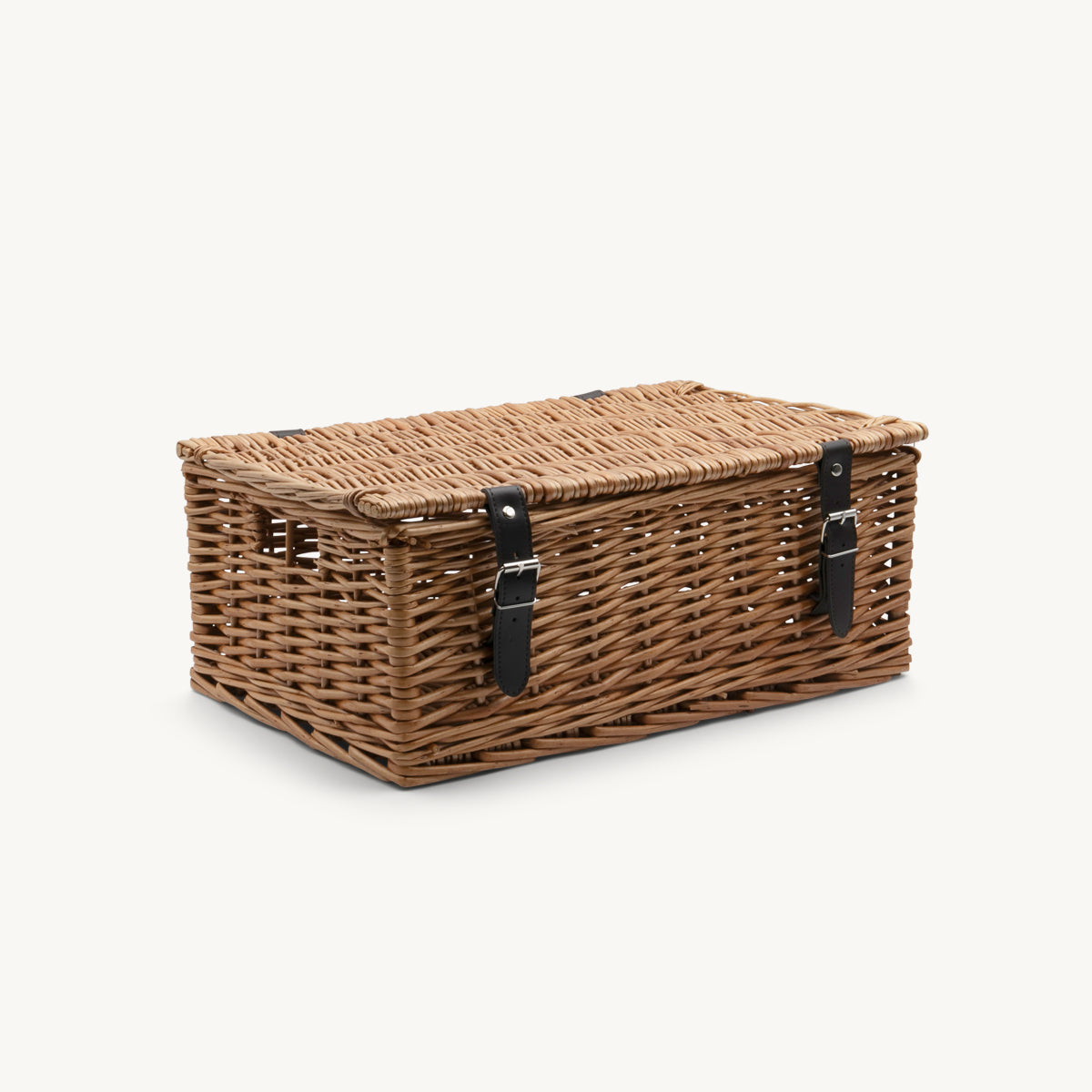 18 inch natural wicker hamper hand-woven from natural split-wicker.