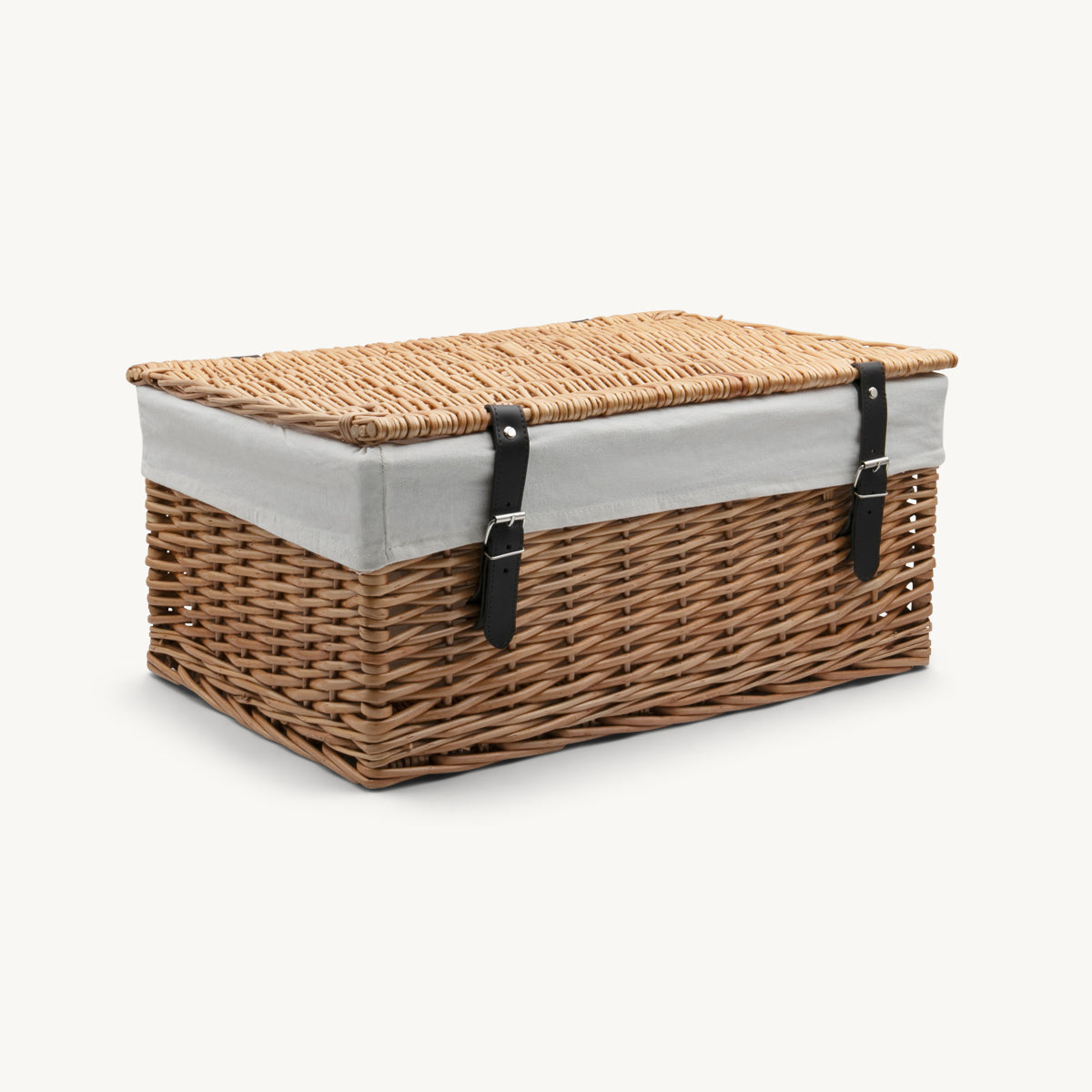 18 inch natural wicker hamper hand-woven from natural split-wicker.