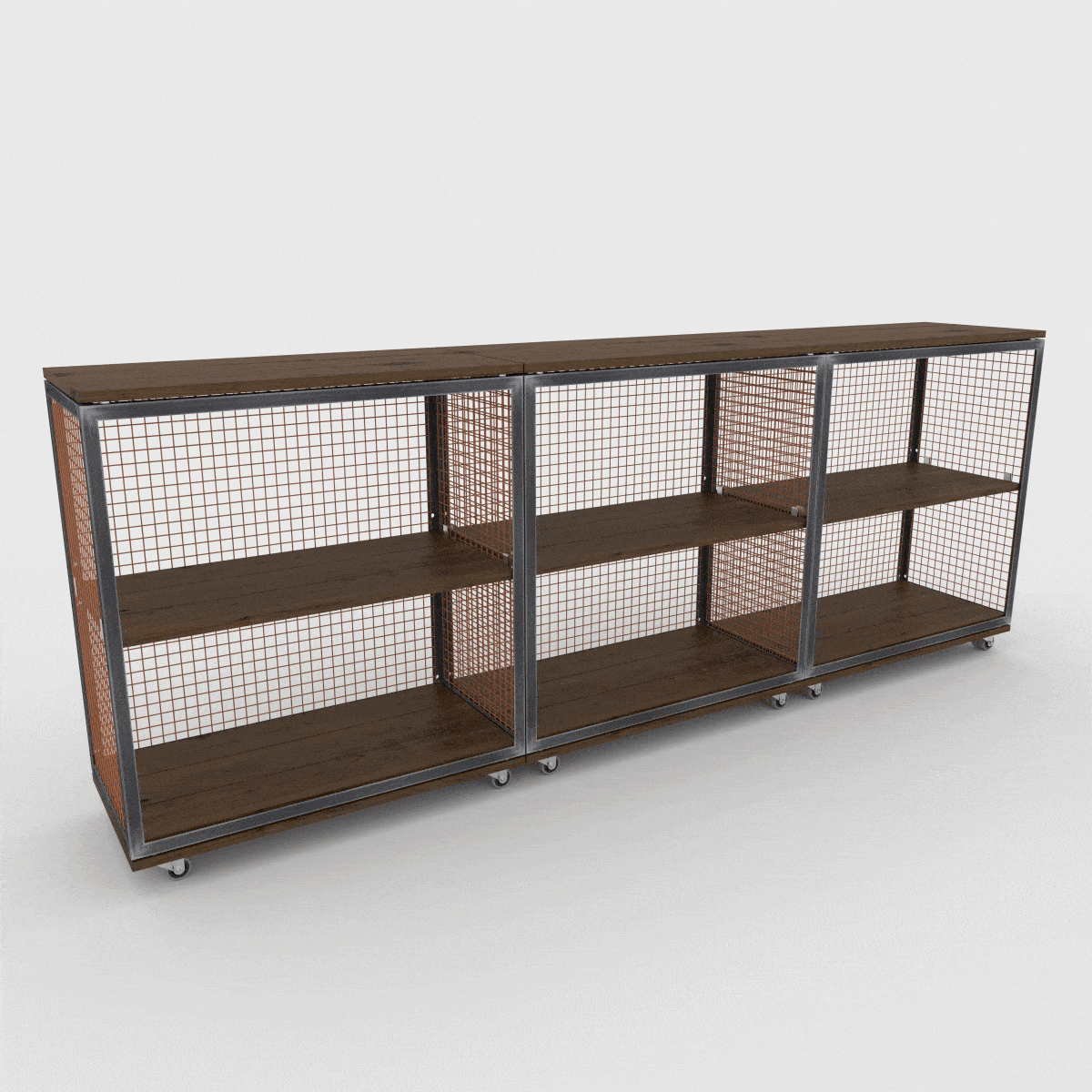 BRIX Dark Oak Low Shelving Construction