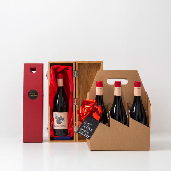 Wine presentation containers for gifting
