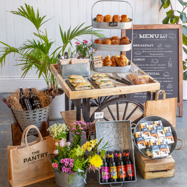 Market stall food setup