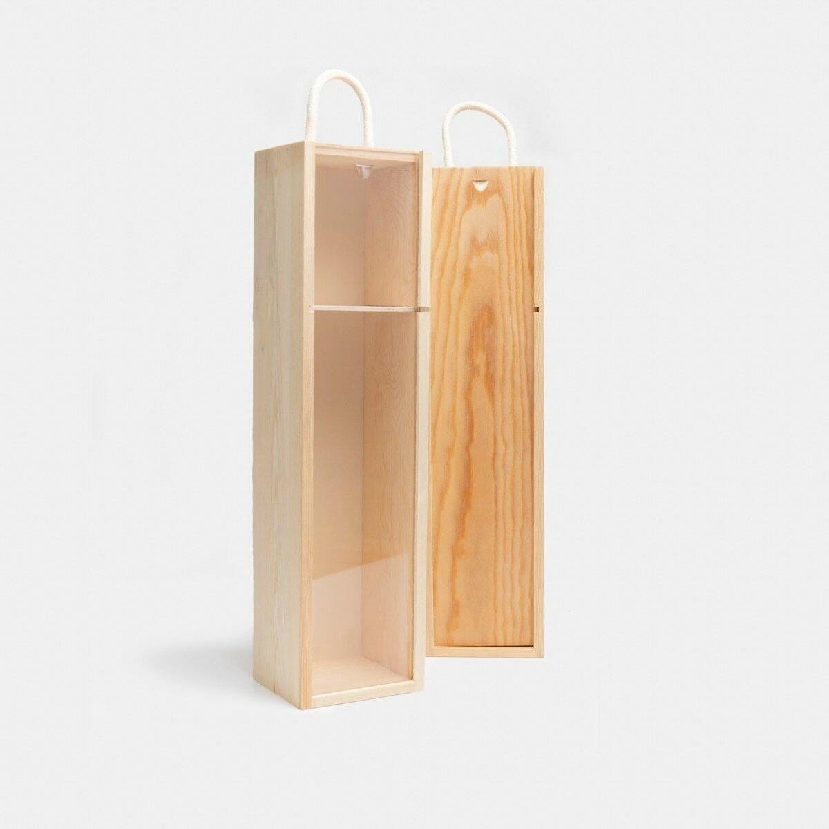 1 Bottle & Gift Wooden Box with Sliding Lid (pk 12) BW/S