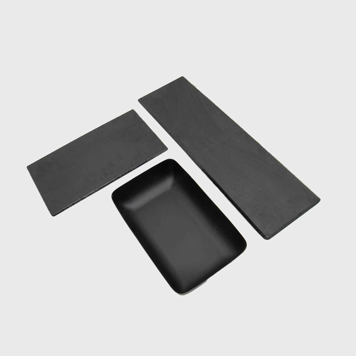 Kelso Matte Black Gastronorm Rectangular Bowl GN1/4 (pk 2) GN14BB