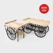 Wooden Market Cart & Table Display Set RD/WTC